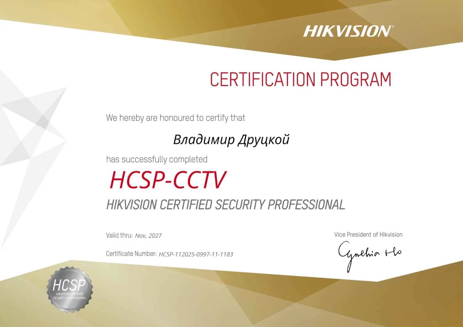 Владимир Друцкой · Hikvision HCSP-CCTV