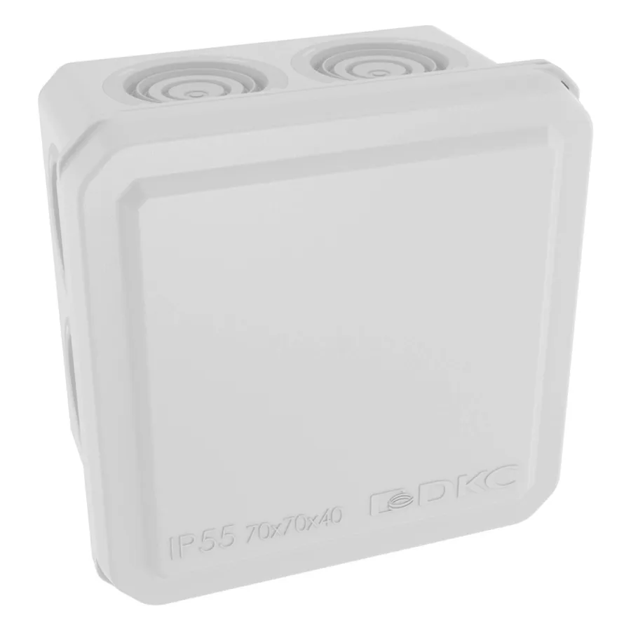 Коробка ответвительная DKC 53770 с 8+2 кабельными вводами д.20/20мм, IP55, 70х70х40мм