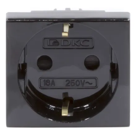 Розетка силовая серии Viva DKC 45205 2Р+Е со шторками черная