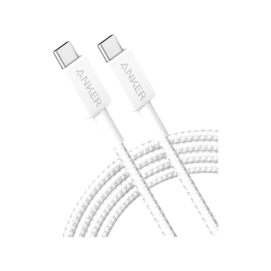Интерфейсный кабель Anker 322 USB-C to USB-C Cable 1М (A81F5G21) Белый