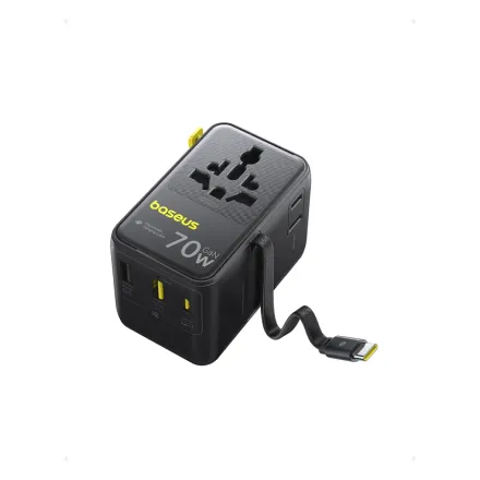 Адаптер питания Baseus EnerCore CG11 Universal Travel Adapter 70W 2AC+2U+2C Cosmic Black