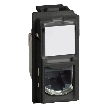 Розетка компьютерная Bticino KG4279C5E Living Now RJ45 cat.5e UTP 1 модуль черный