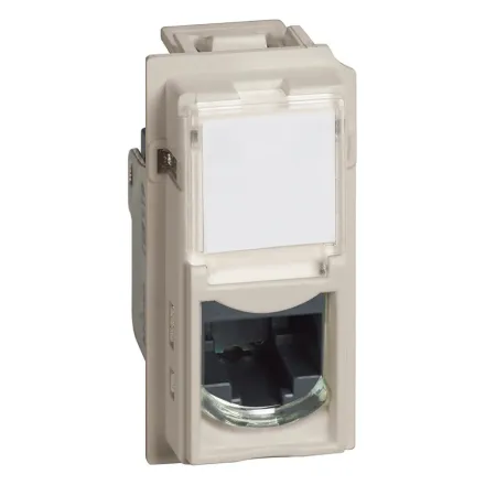 Розетка компьютерная Bticino KM4279C5E Living Now RJ45 cat5e UTP 1 модуль песочный.