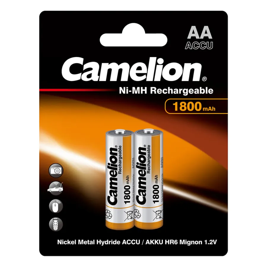 Аккумулятор CAMELION Rechargeable Ni-MH NH-AA1800BP2 2 шт. в блистере