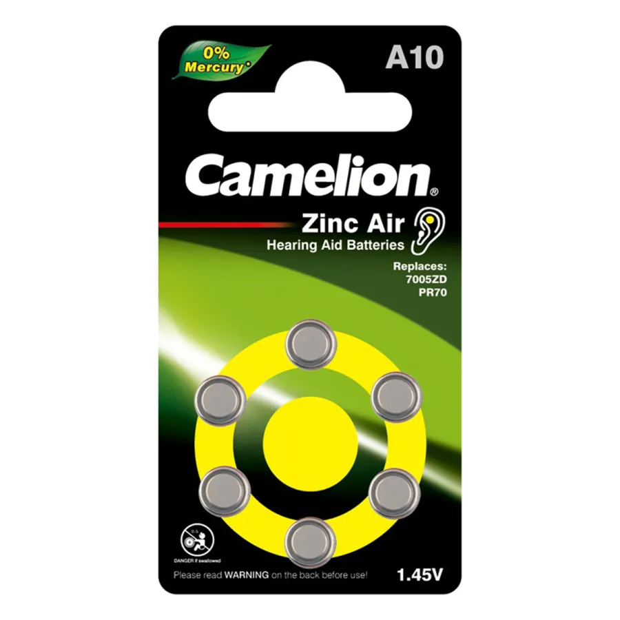 Camelion Zinc Air A10-BP6(0%Hg) — аккумуляторлар