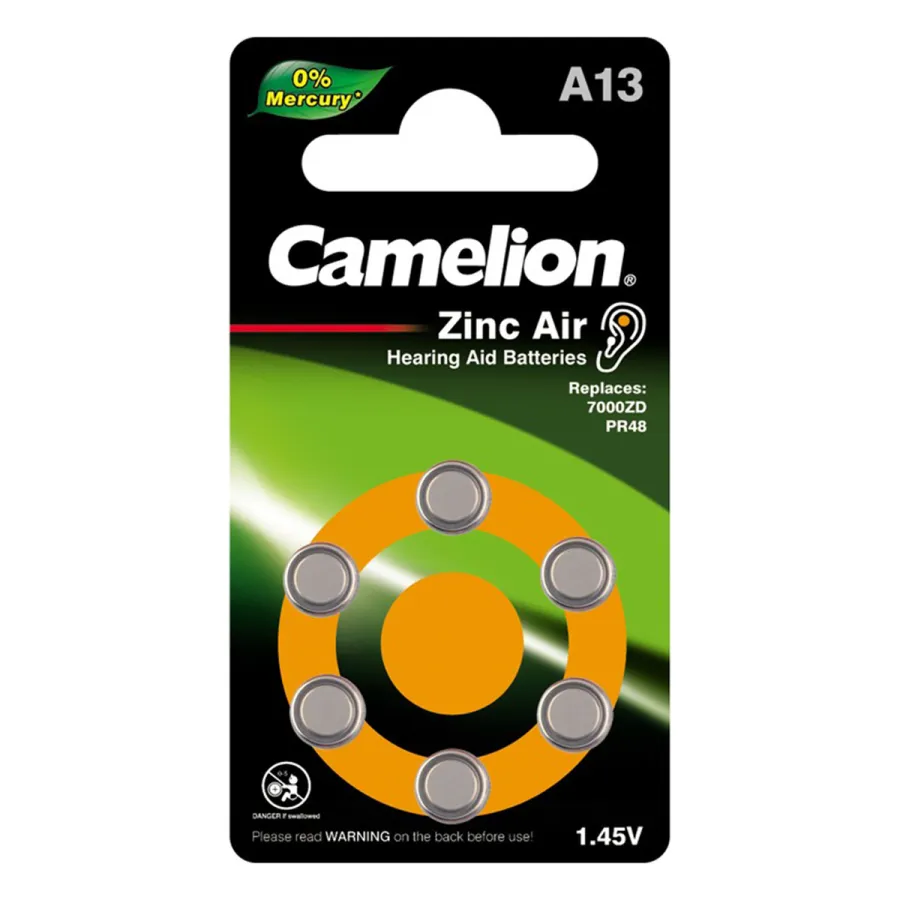 Camelion Zinc Air A13-BP6(0%Hg) — аккумуляторлар