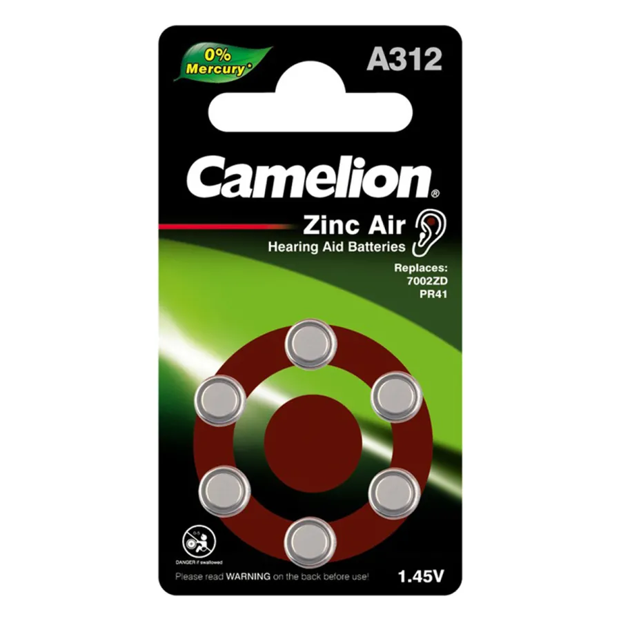 Camelion Zinc Air A312-BP6(0%Hg) — аккумуляторлар
