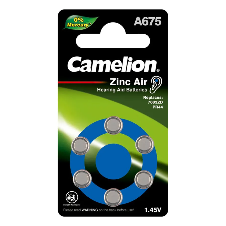 Camelion Zinc Air A675-BP6(0%Hg) — аккумуляторлар