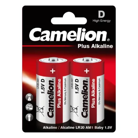 Батарейка CAMELION Plus Alkaline LR20-BP2 2 шт. в блистере