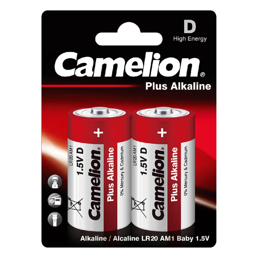 Батарейка Camelion Plus Alkaline LR20-BP2 2 шт. в блистере