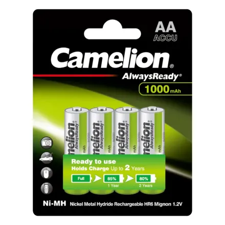 Аккумулятор CAMELION AlwaysReady Rechargeable Ni-MH NH-AA1000ARBP4 4 шт. в блистере