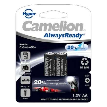 Аккумулятор CAMELION AlwaysReady "Hyper" Rechargeable Ni-MH NH-AA2000HPBP2 2 шт. в блистере