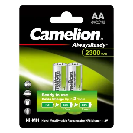 Аккумулятор CAMELION AlwaysReady Rechargeable Ni-MH NH-AA2300ARBP2 2 шт. в блистере