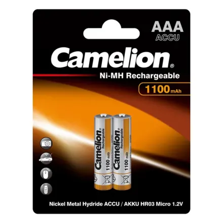 Аккумулятор CAMELION Rechargeable Ni-MH NH-AAА1100BP2 2 шт. в блистере