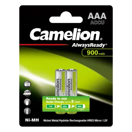 Аккумулятор CAMELION AlwaysReady Rechargeable Ni-MH NH-AAA900ARBP2 2 шт. в блистере
