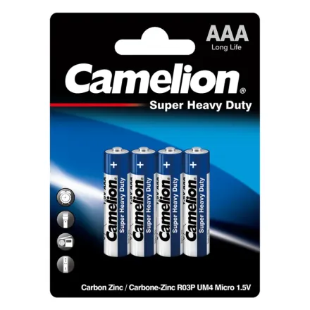 Батарейка CAMELION Super Heavy Duty R03P-BP4B 4 шт. в блистере