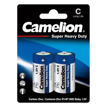 Батарейка CAMELION Super Heavy Duty R14P-BP2B 2шт. в блистере