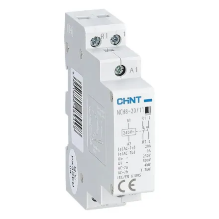 Контактор модульный CHINT NCH8-20/11 20A 1НО+1НЗ AC220/230В 50Гц