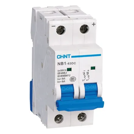 Автоматический выключатель CHINT NB1-63DC 2P 10A DC 500B 6kA