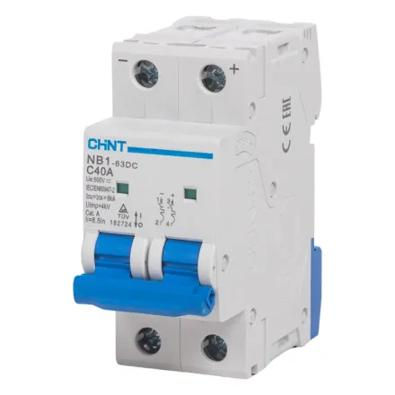 Автоматический выключатель CHINT NB1-63DC 2P 40A DC500B 6kA