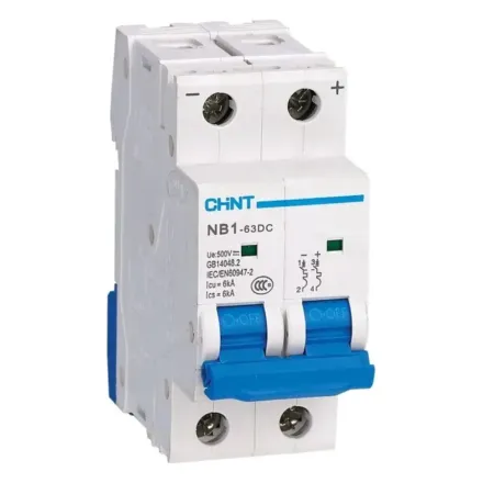 Автоматический выключатель CHINT NB1-63DC 2P C3A DC500В 6kA
