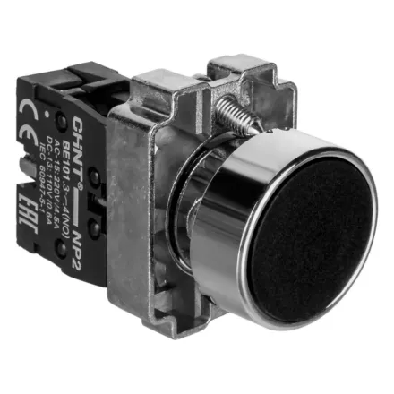 Кнопка управления CHINT NP2-BA21 без подсветки черная 1НО IP40