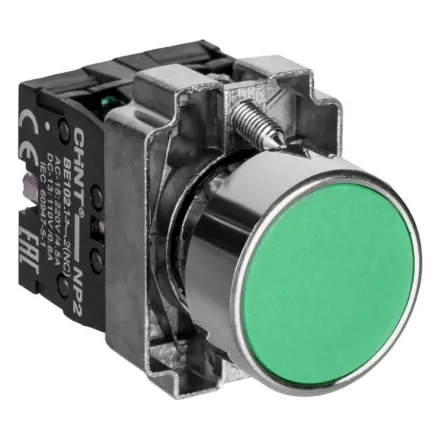 Кнопка управления CHINT NP2-BA31 без подсветки зеленая 1НО IP40