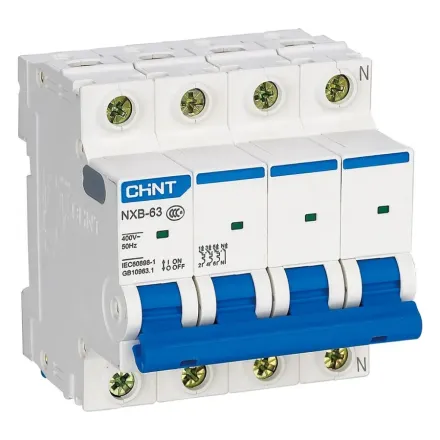Автоматический выключатель CHINT NXB-63 4P 10A C 6kA