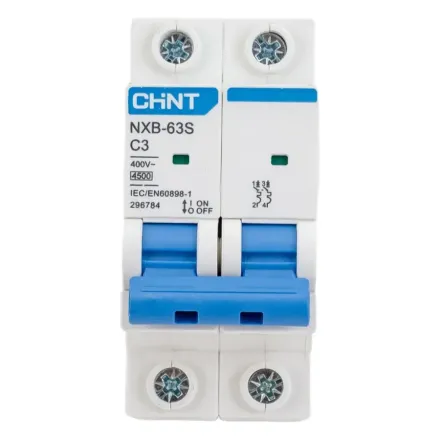 Автоматический выключатель CHINT NXB-63S 2P 3A C 4,5kA