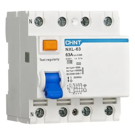 Устройство защитного отключения CHINT NXL-63 6kA 3P+N 25A 30mA AC
