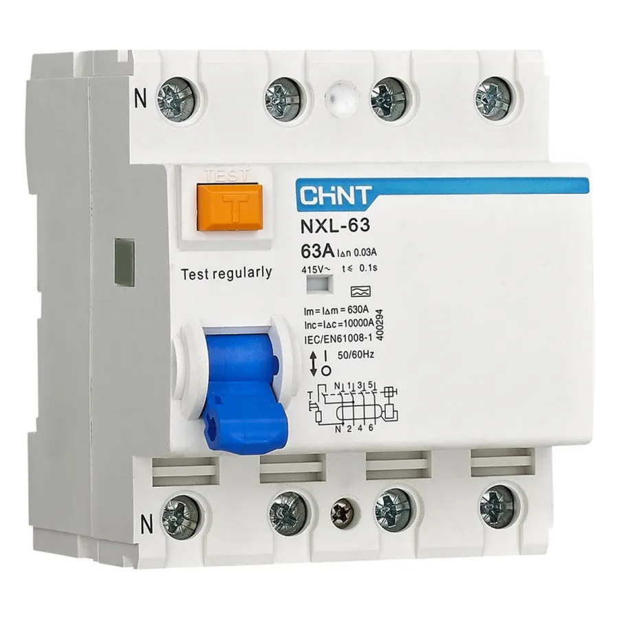 Устройство защитного отключения CHINT NXL-63 6kA 3P+N 40A 30mA AC