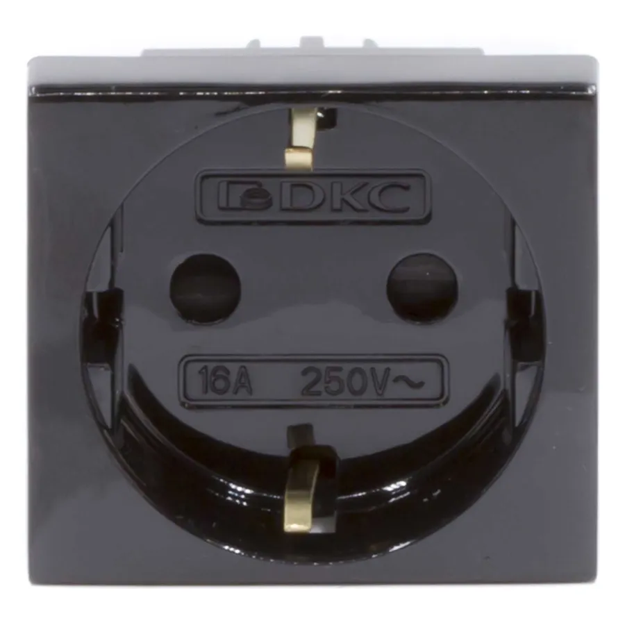 Розетка силовая серии Viva DKC 45205 2Р+Е со шторками черная