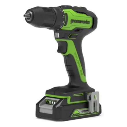 Дрель-шуруповерт аккумуляторная Greenworks 3704007UA, 24V, c 1хАКБ 2 Ач и ЗУ в кейсе