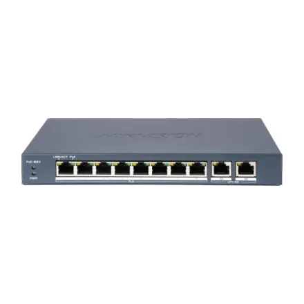 Hikvision DS-3E0310P-E/M(B) Коммутатор 8-портовый неуправляемый PoE