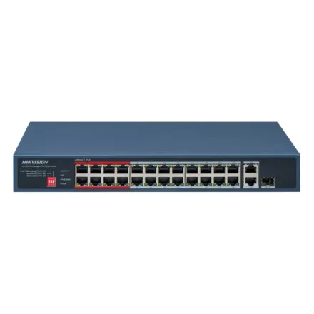 Hikvision DS-3E0326P-E/M(C) Коммутатор 24-портовый неуправляемый PoE 