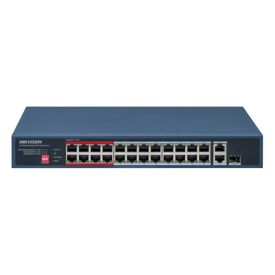 Hikvision DS-3E0326P-E/M(C) Коммутатор 24-портовый неуправляемый PoE