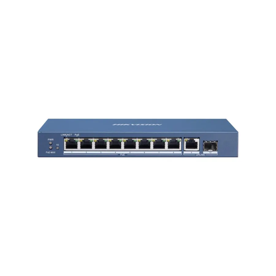 Hikvision DS-3E0510P-E/M Коммутатор 8-портовый неуправляемый PoE