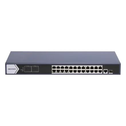 Hikvision DS-3E0526P-E(B) Коммутатор 24-портовый неуправляемый PoE