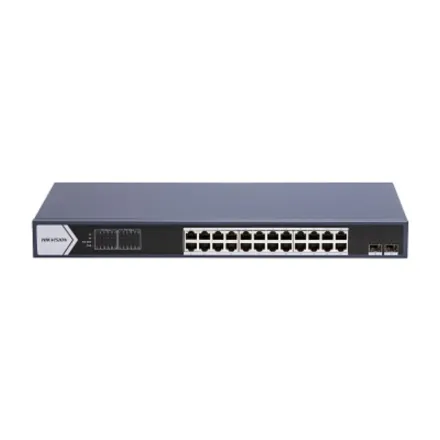 Hikvision DS-3E0526P-E/M Коммутатор 24-портовый неуправляемый PoE