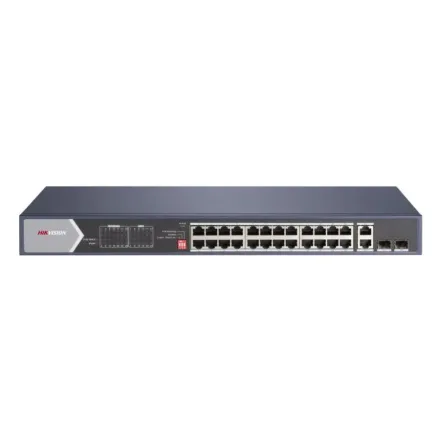 Hikvision DS-3E0528HP-E Коммутатор 24-портовый неуправляемый Hi-PoE