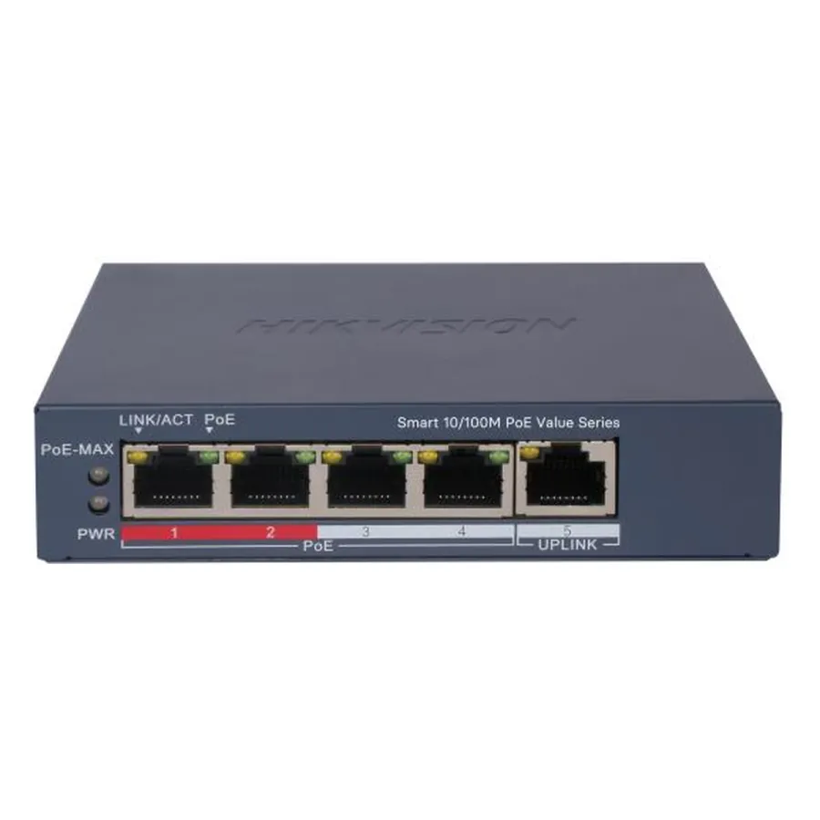 Hikvision DS-3E1105P-EI/M Коммутатор 4-портовый неуправляемый PoE