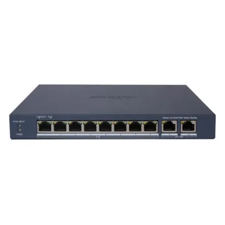 Hikvision DS-3E1310P-EI Коммутатор 8-портовый PoE, управление через Hik-Partner Pro
