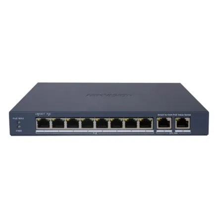 Hikvision DS-3E1310P-EI/M Коммутатор 8-портовый PoE, управление через Hik-Partner Pro
