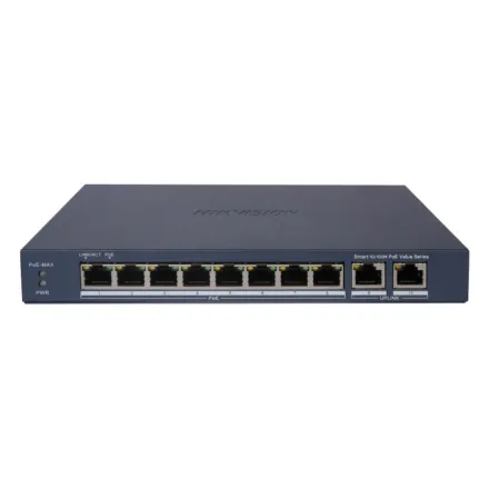 Hikvision DS-3E1310P-EI/M(B) Коммутатор 8-портовый PoE, управление через Hik-Partner Pro