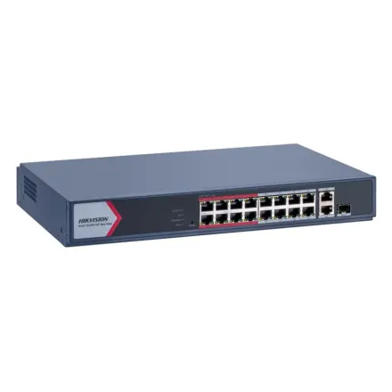 Hikvision DS-3E1318P-EI/M Коммутатор 16-портовый PoE, управление через Hik-Partner Pro