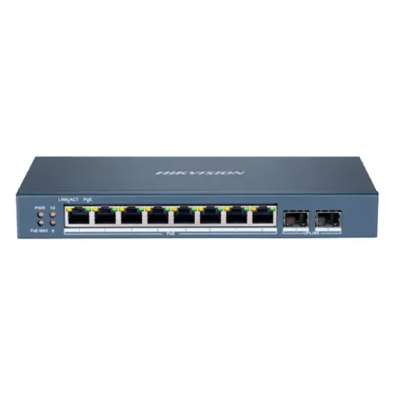 Hikvision DS-3E1510P-SI Коммутатор 8-портовый PoE, управление через Hik-Partner Pro