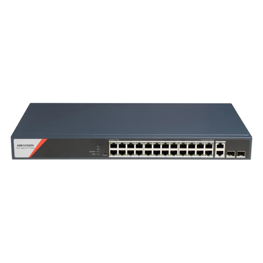 Hikvision DS-3E1528HP-SI-24P2T2F Коммутатор 24-портовый PoE