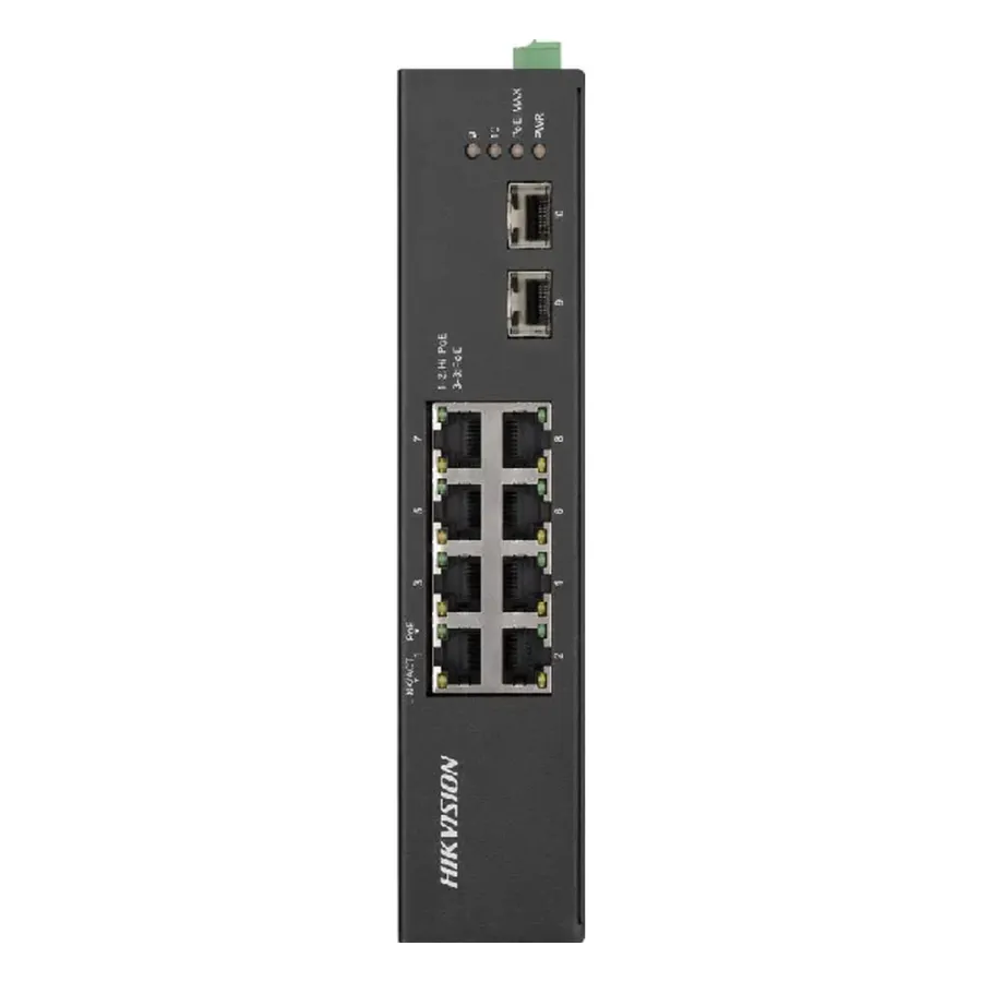 Hikvision DS-3T0510HP-E/HS Промышленный 8-портовый неуправляемый коммутатор Hi-PoE