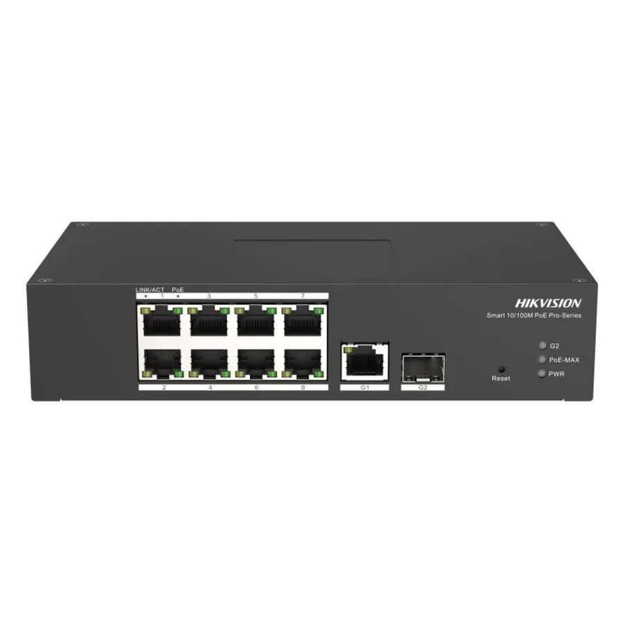 Hikvision DS-3T1310P-SI/HS Промышленный 8-портовый управляемый коммутатор Hi-PoE, HPP