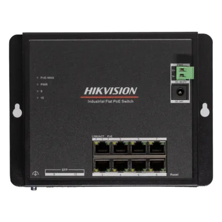 Hikvision DS-3T1510P-SI-FLT Промышленный плоский 8-портовый управляемый коммутатор